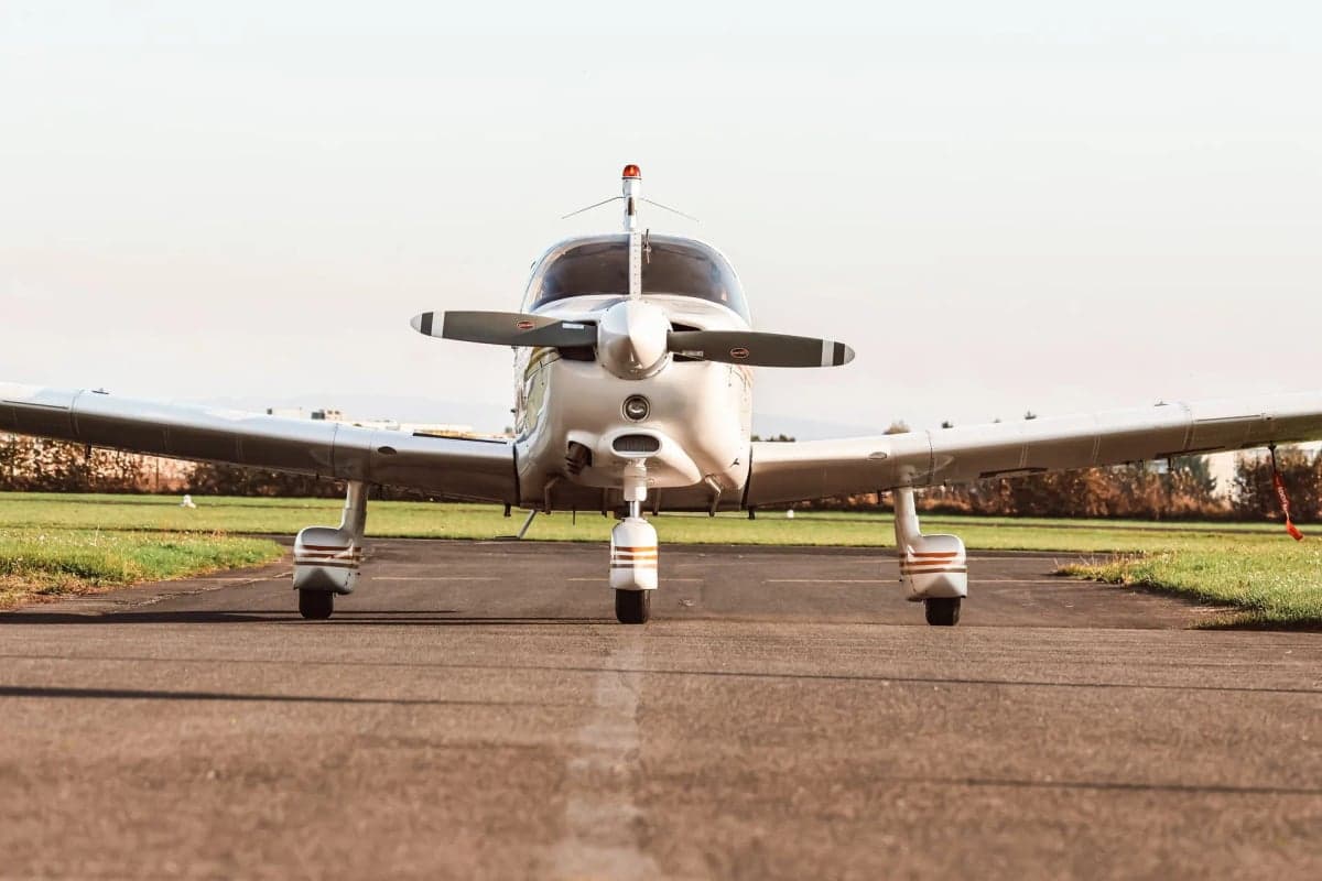 Front view of Piper Dakota D-EDBV on the tarmac.