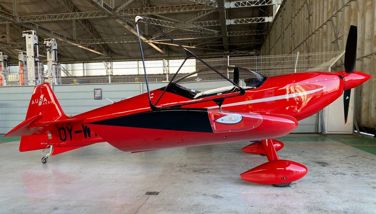 Aura Aero Integral R in a hangar.