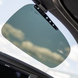 Close up of the sun visor in the cockpit of the aircraft.