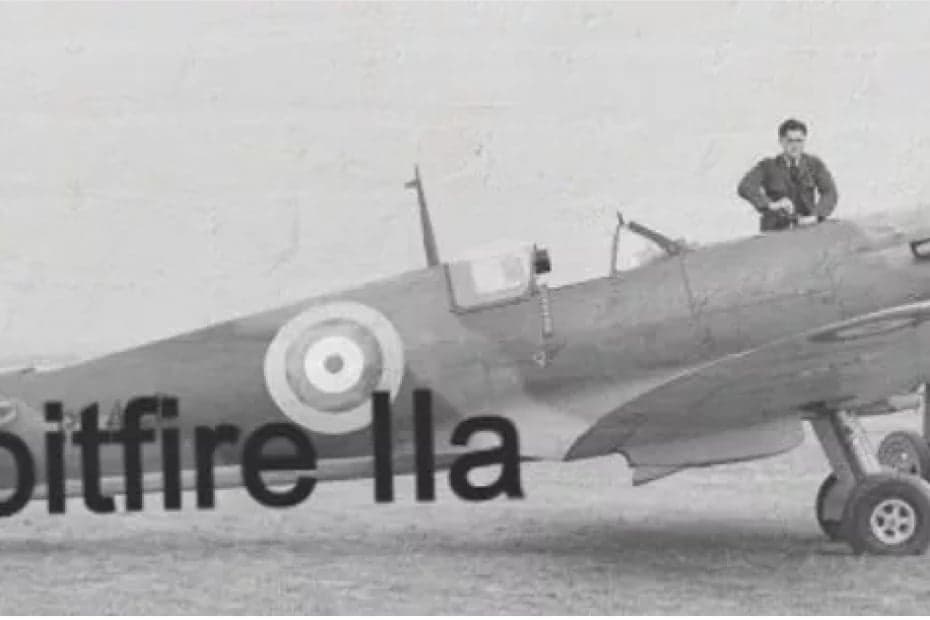 Black and white image of a Spitfire IIa aircraft.