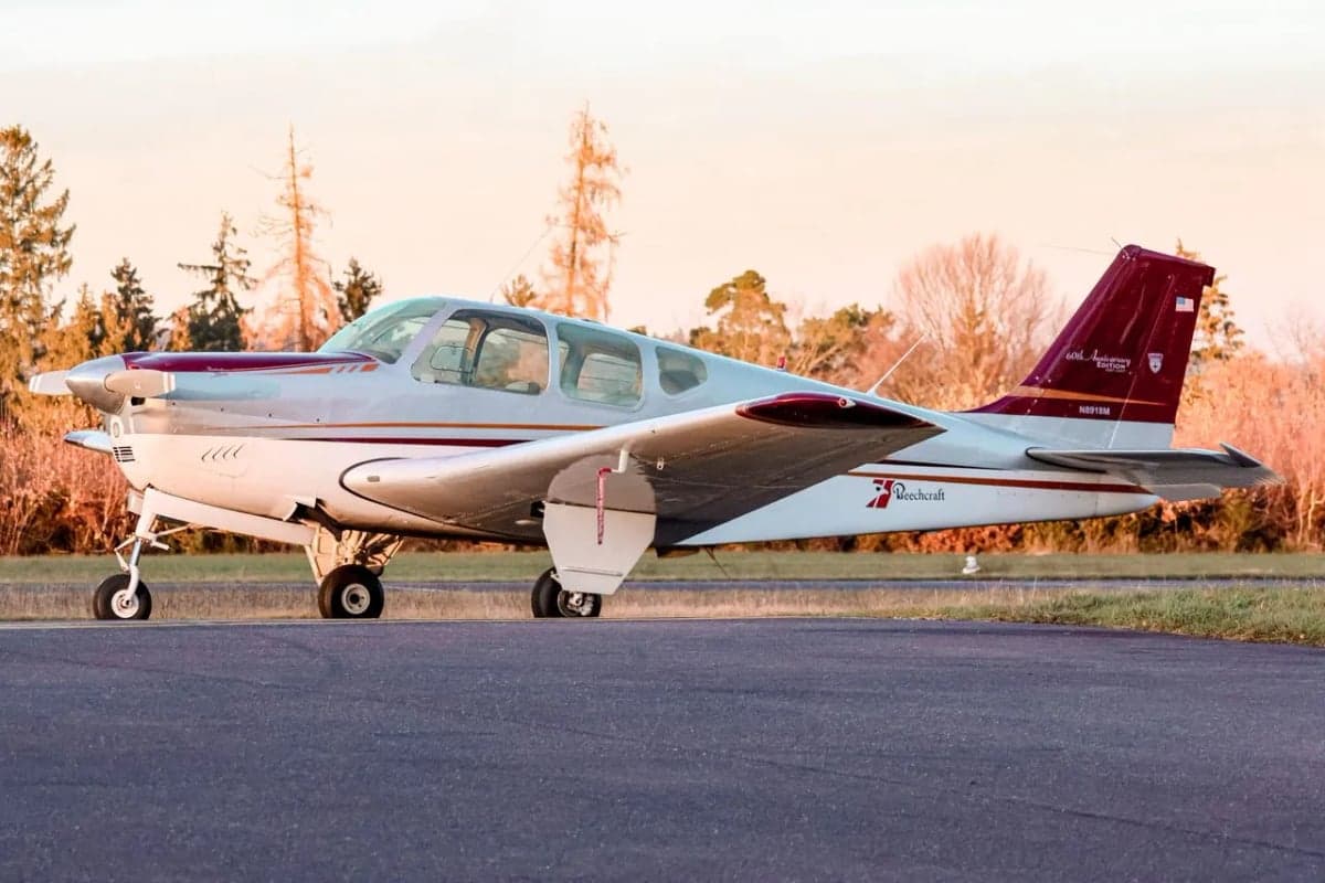 Beechcraft Bonanza N8918M on the tarmac.