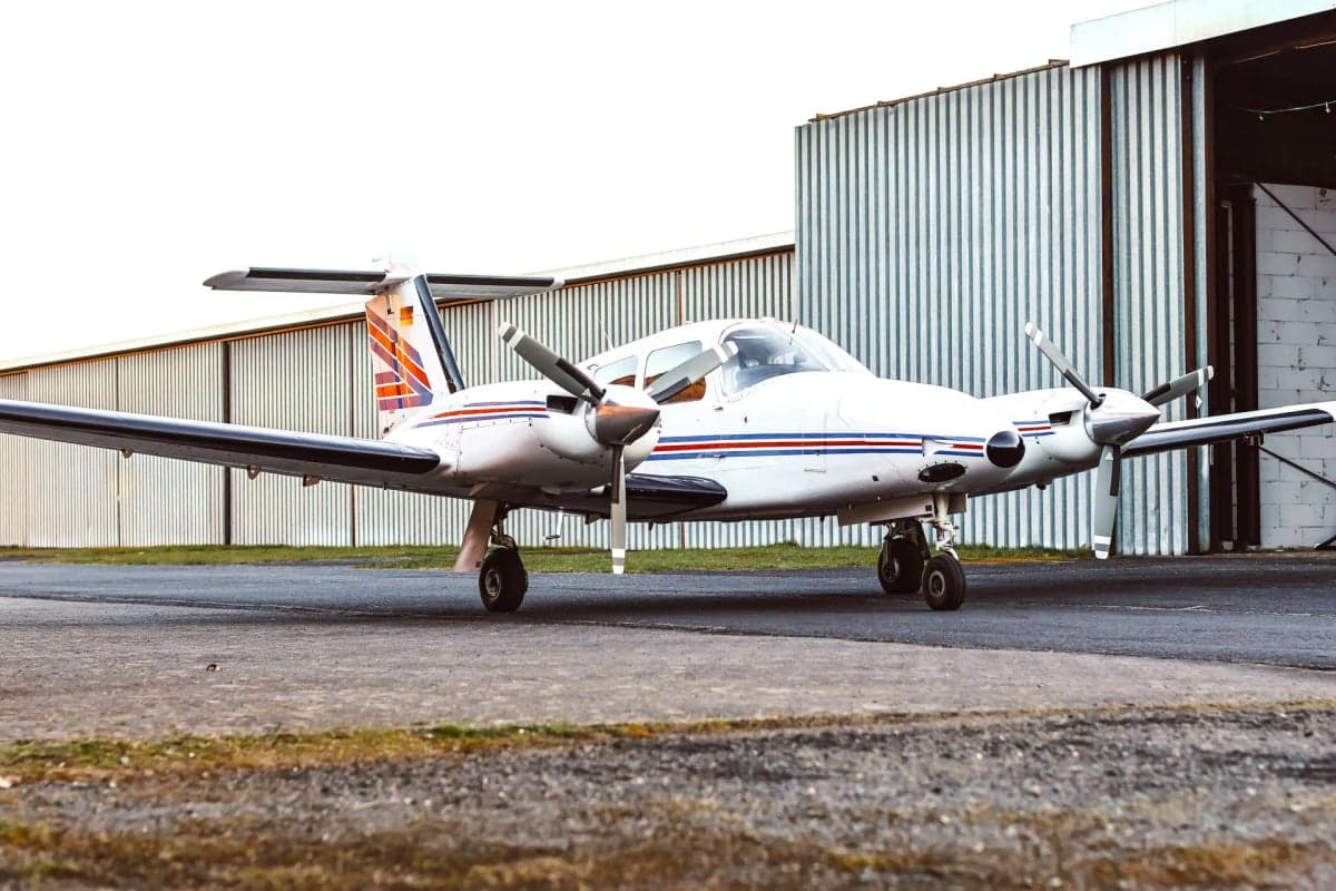 Piper Seminole D-GAMU parked on the tarmac.